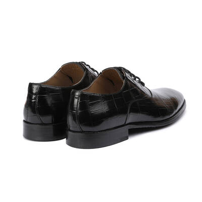 Vlonı 120-13 Siyah Hakiki Deri Bağcıklı Erkek Klasik Ayakkabı