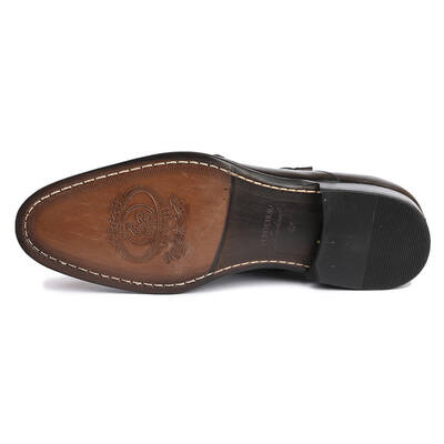 Vlonı 126-06 Siyah Hakiki Deri Bağcıklı Erkek Klasik Ayakkabı
