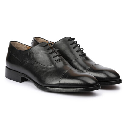  - Vlonı 126-09 Siyah Hakiki Deri Bağcıklı Erkek Klasik Ayakkabı (1)