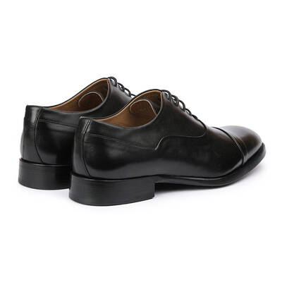 Vlonı 126-09 Siyah Hakiki Deri Bağcıklı Erkek Klasik Ayakkabı
