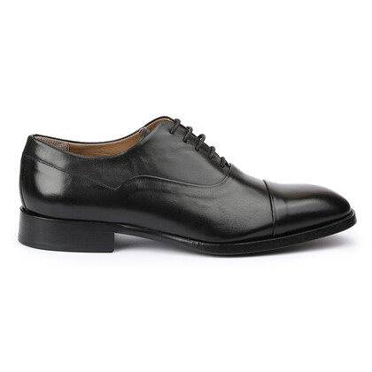 - Vlonı 126-09 Siyah Hakiki Deri Bağcıklı Erkek Klasik Ayakkabı