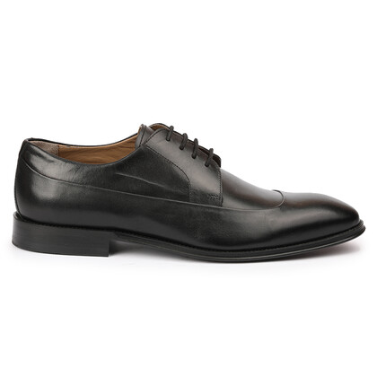 - Vlonı 177-04 Siyah Hakiki Deri Bağcıklı Erkek Klasik Ayakkabı