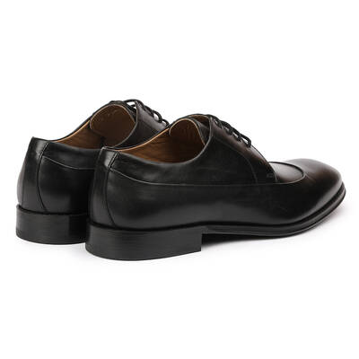 Vlonı 177-04 Siyah Hakiki Deri Bağcıklı Erkek Klasik Ayakkabı
