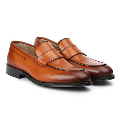 Vlonı 259-10 Taba Hakiki Deri Bağcıklı Erkek Klasik Ayakkabı