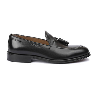 Vlonı 259-11 Siyah Hakiki Deri Bağcıklı Erkek Klasik Ayakkabı
