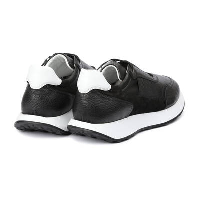 Vlonı 293-12 Siyah Hakiki Deri Erkek Sneaker
